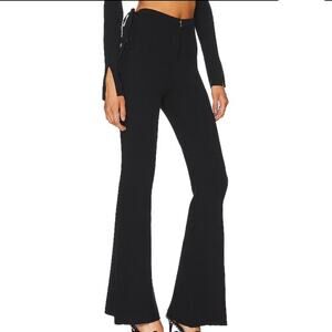 Revolve Lydia Lace Up Knit Pant in Black XXS